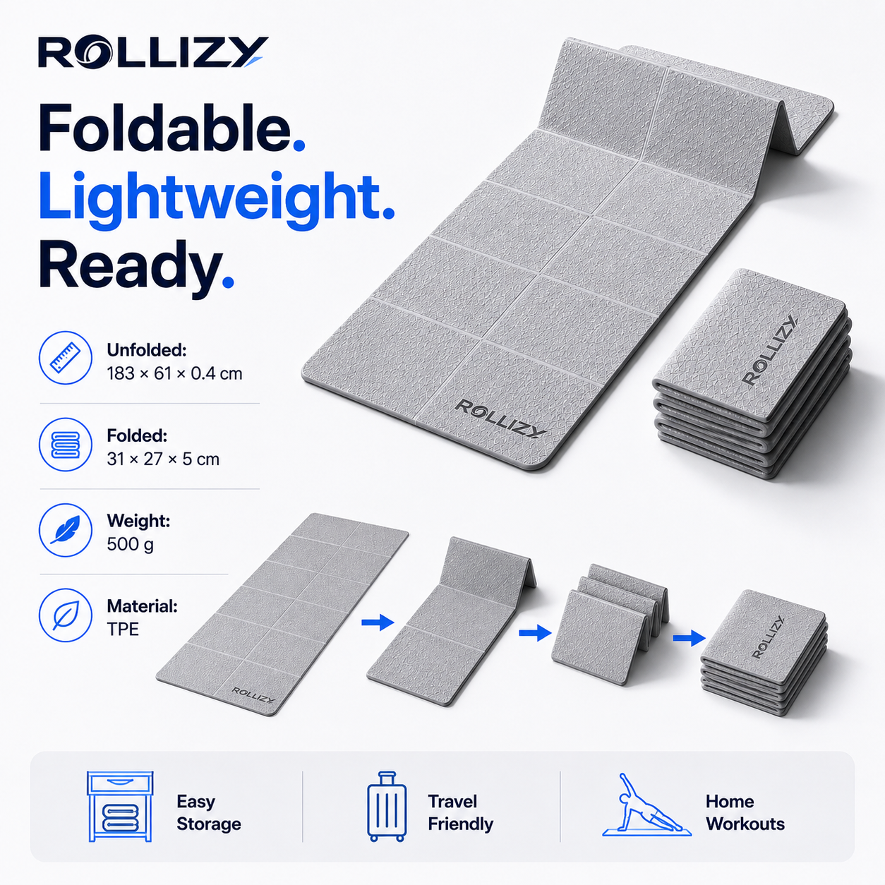 Rollizy™ Foldable Recovery & Exercise Mat